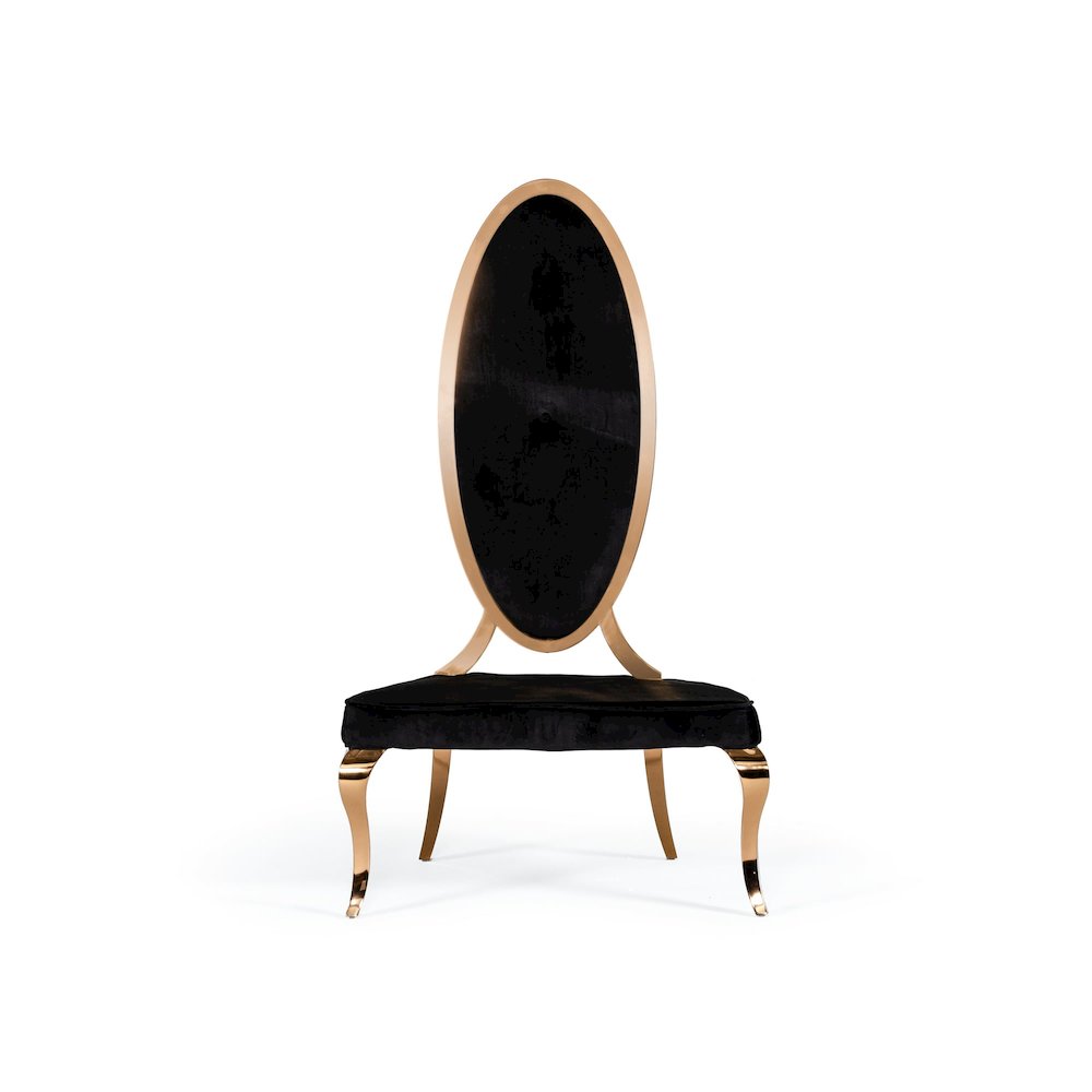 Modrest Mills - Modern Black Velvet Rosegold Dining Chair Set of 2. Picture 3