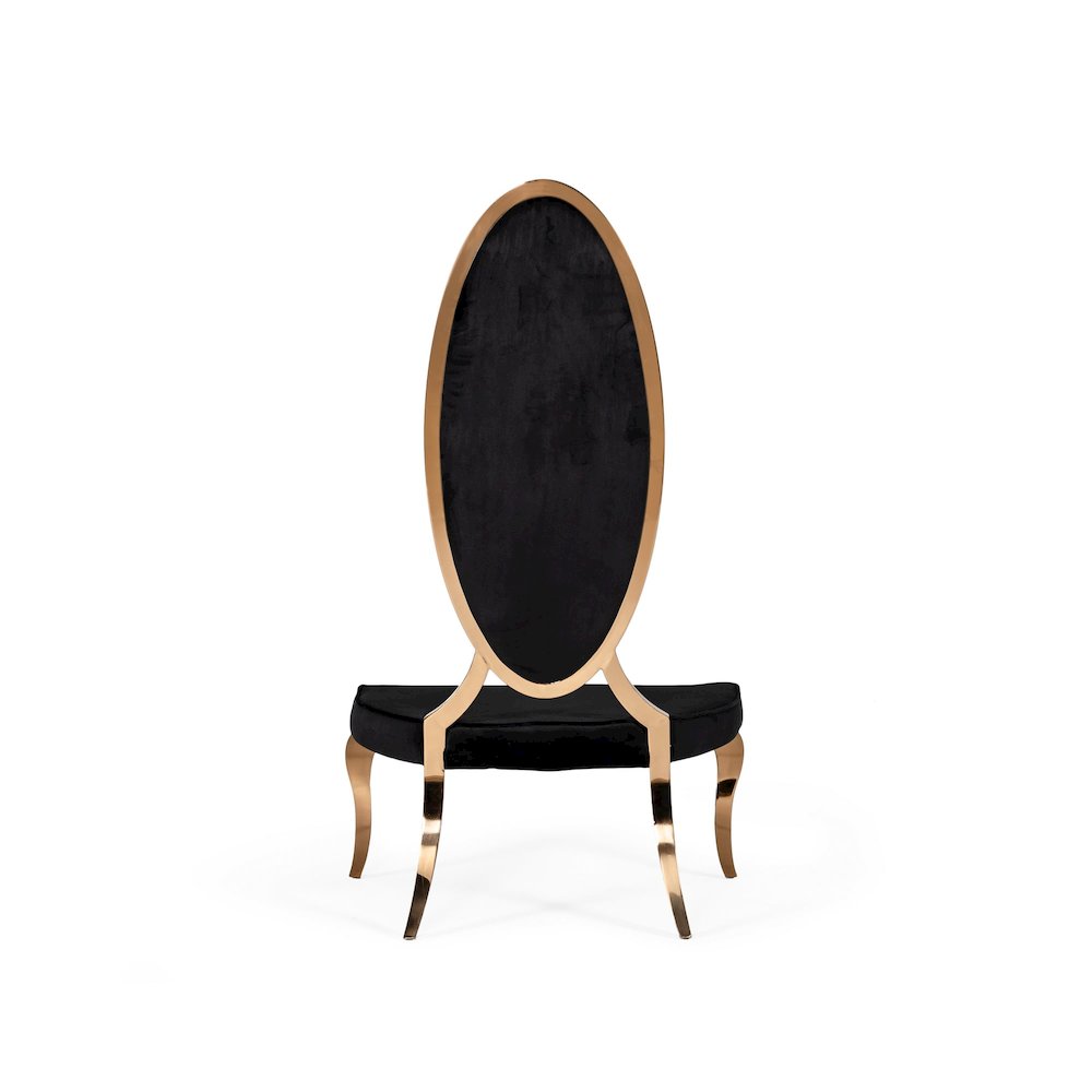 Modrest Mills - Modern Black Velvet Rosegold Dining Chair Set of 2. Picture 5