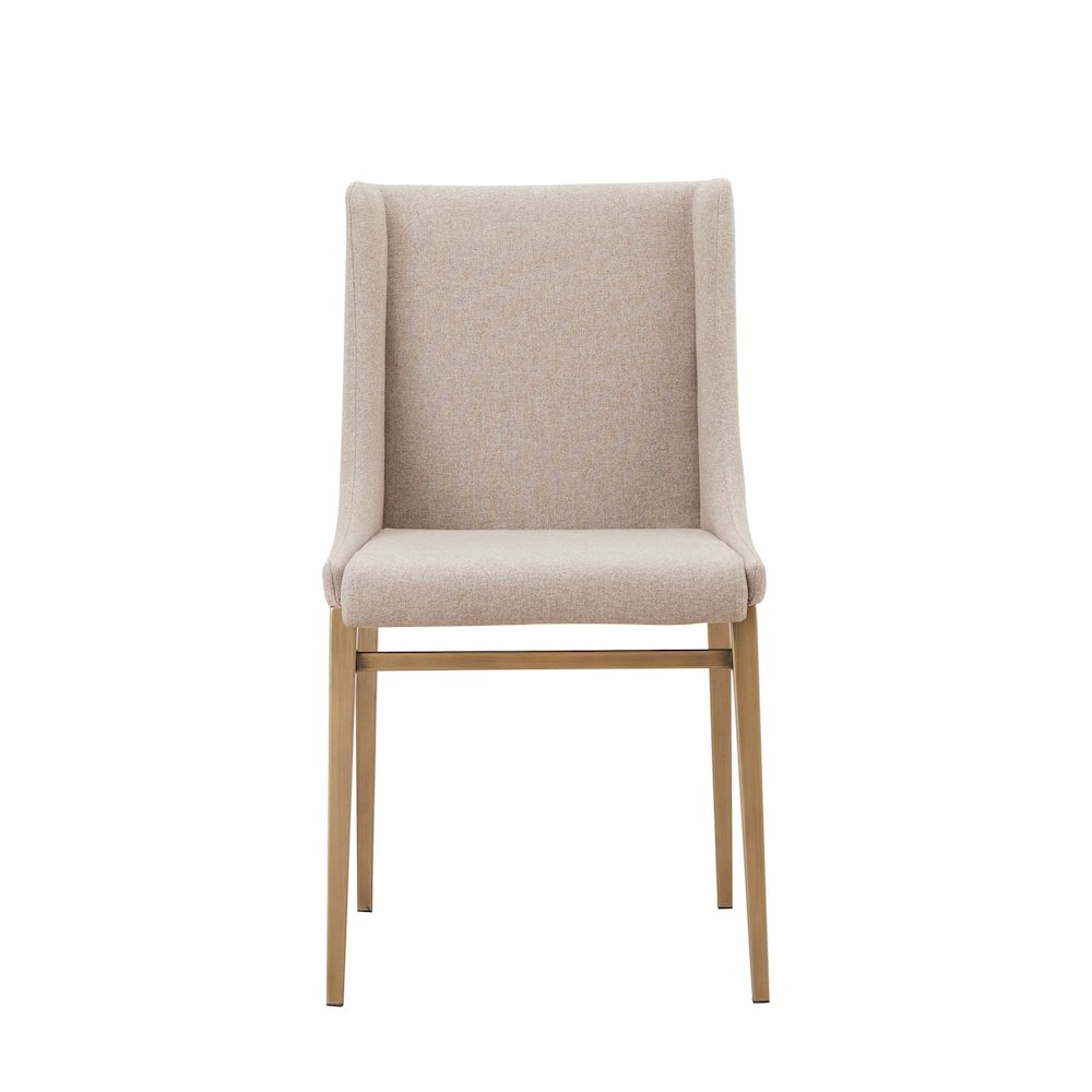 Modrest Mimi - Contemporary Beige + Brass Dining Chair (Set of 2). Picture 2