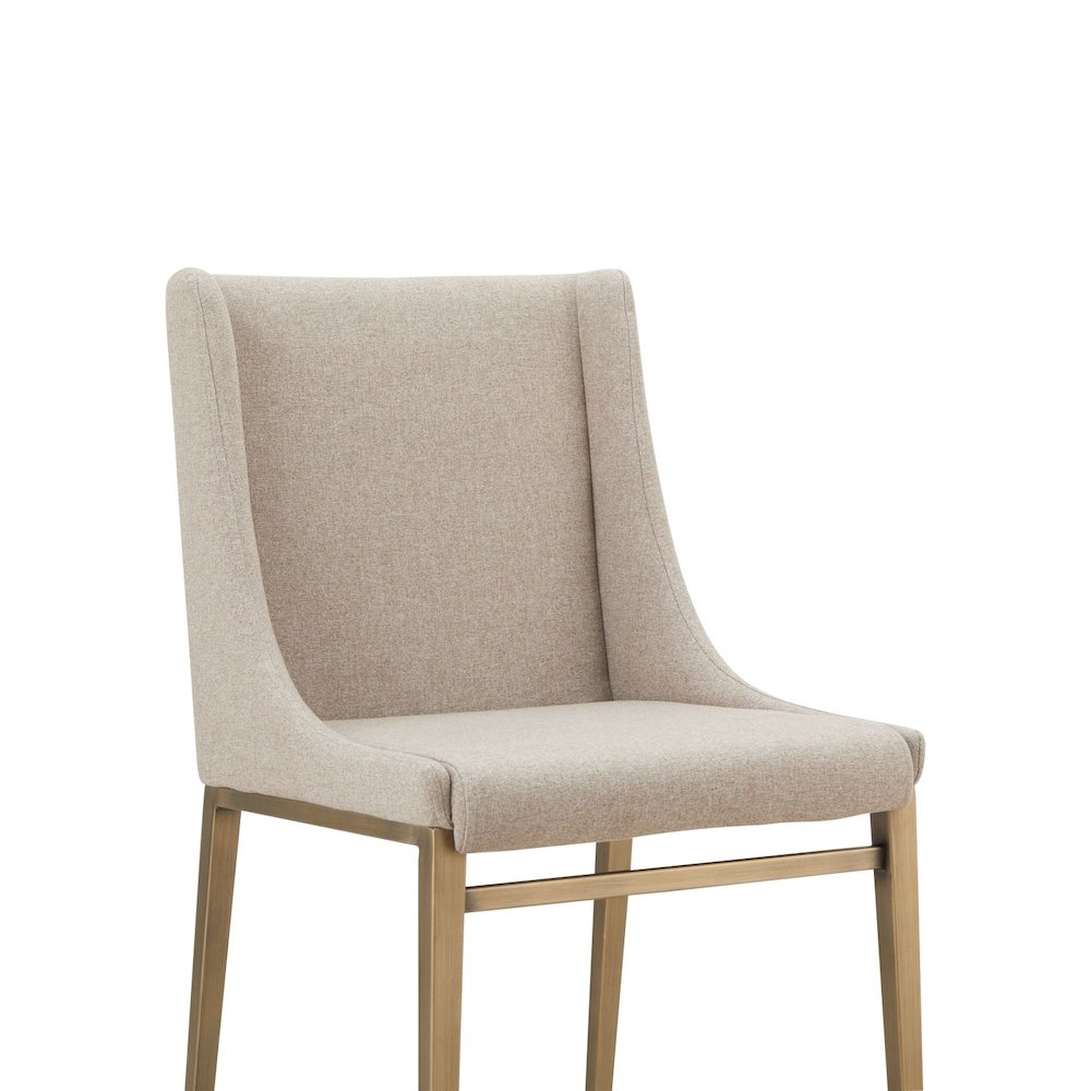 Modrest Mimi - Contemporary Beige + Brass Dining Chair (Set of 2). Picture 3