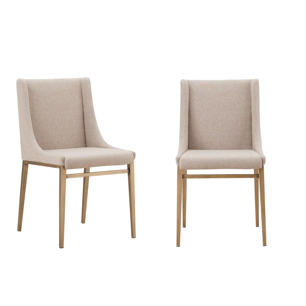Modrest Mimi - Contemporary Beige + Brass Dining Chair (Set of 2). Picture 5