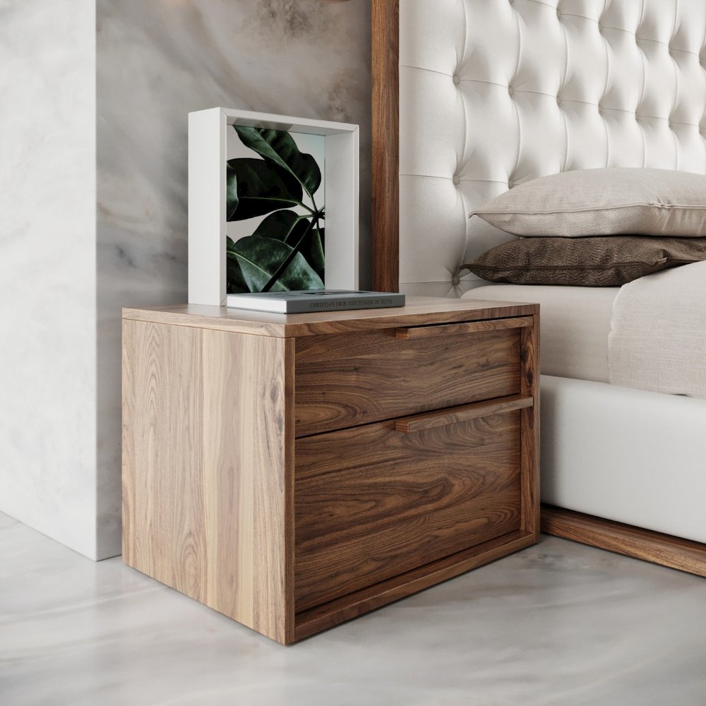 Modrest Amberlie - Modern Walnut Nightstand. Picture 4