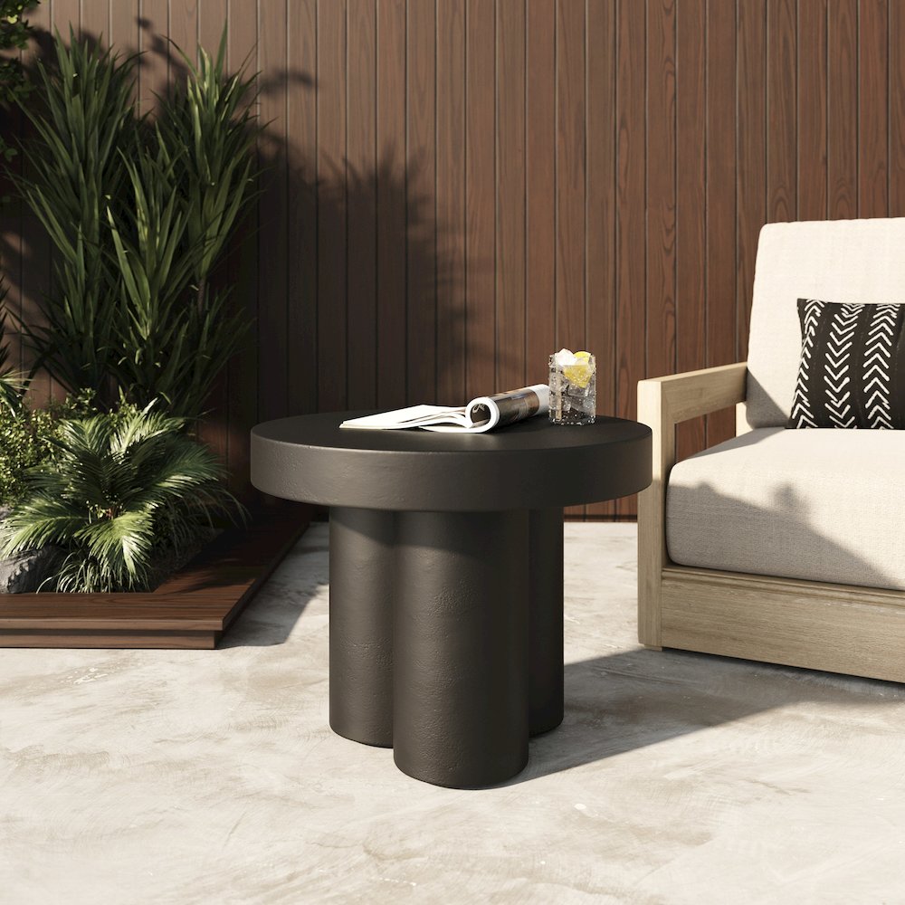Modrest Bruni - Modern Black Concrete End Table. Picture 3