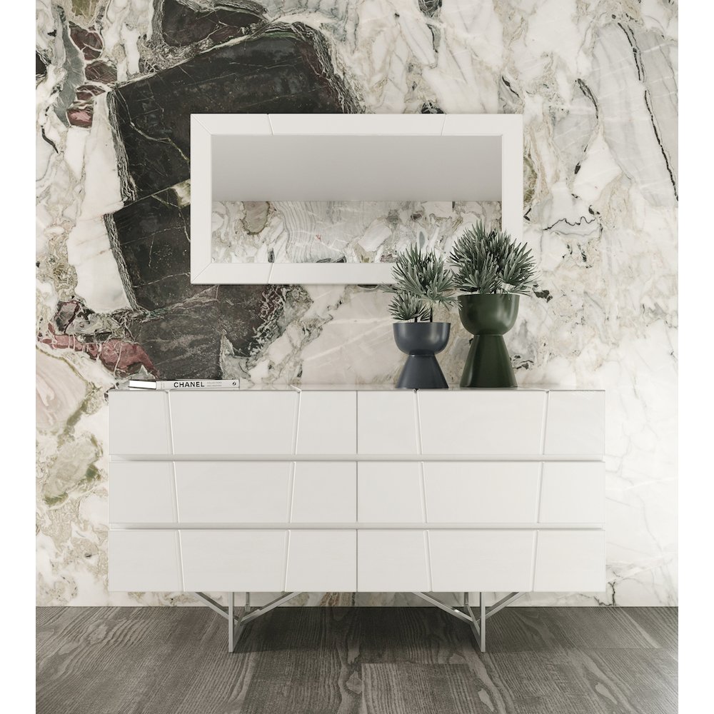 Modrest Chrysler Modern White Mirror. Picture 6