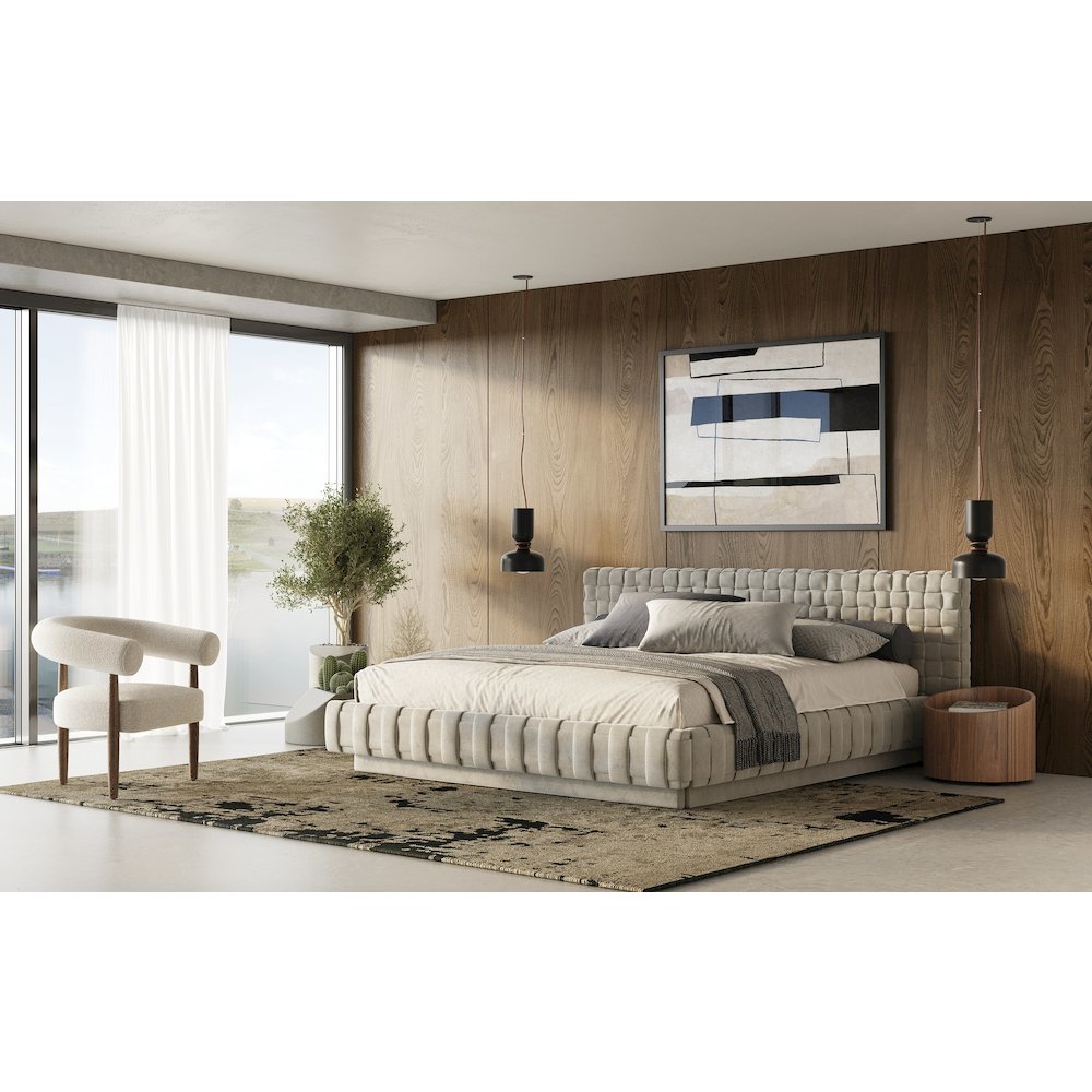 Modrest Concord - Eastern King Modern Light Grey Bed. Picture 12