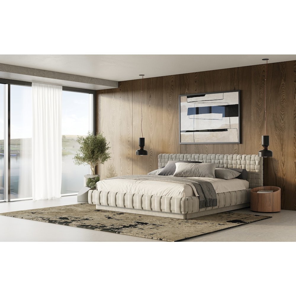 Modrest Concord - Eastern King Modern Light Grey Bed. Picture 11