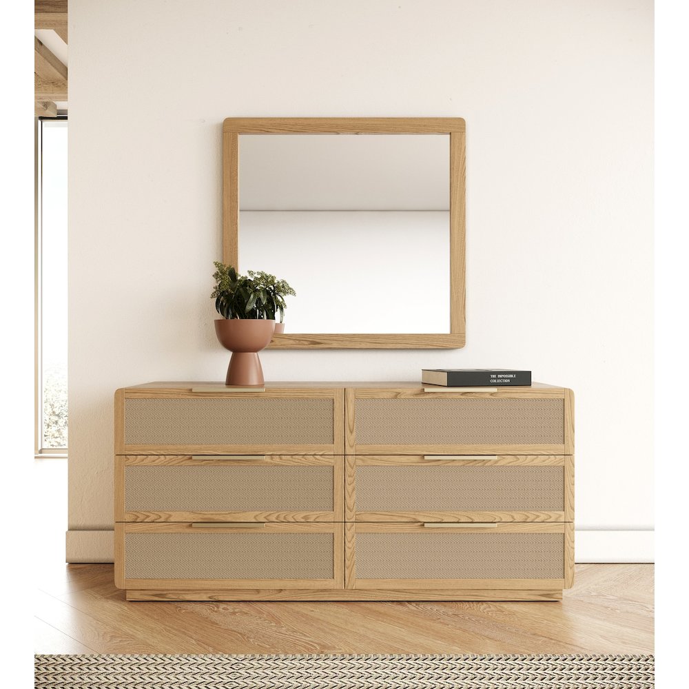 Modrest Gavin - Modern Natural Ash Mirror. Picture 2