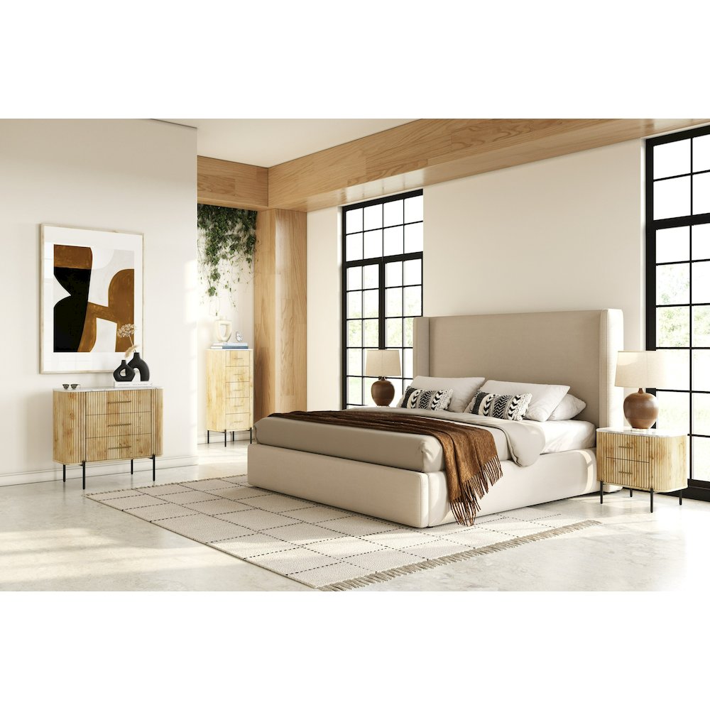 Cambridge White Marble and Mango 3 Drawer Dresser. Picture 2