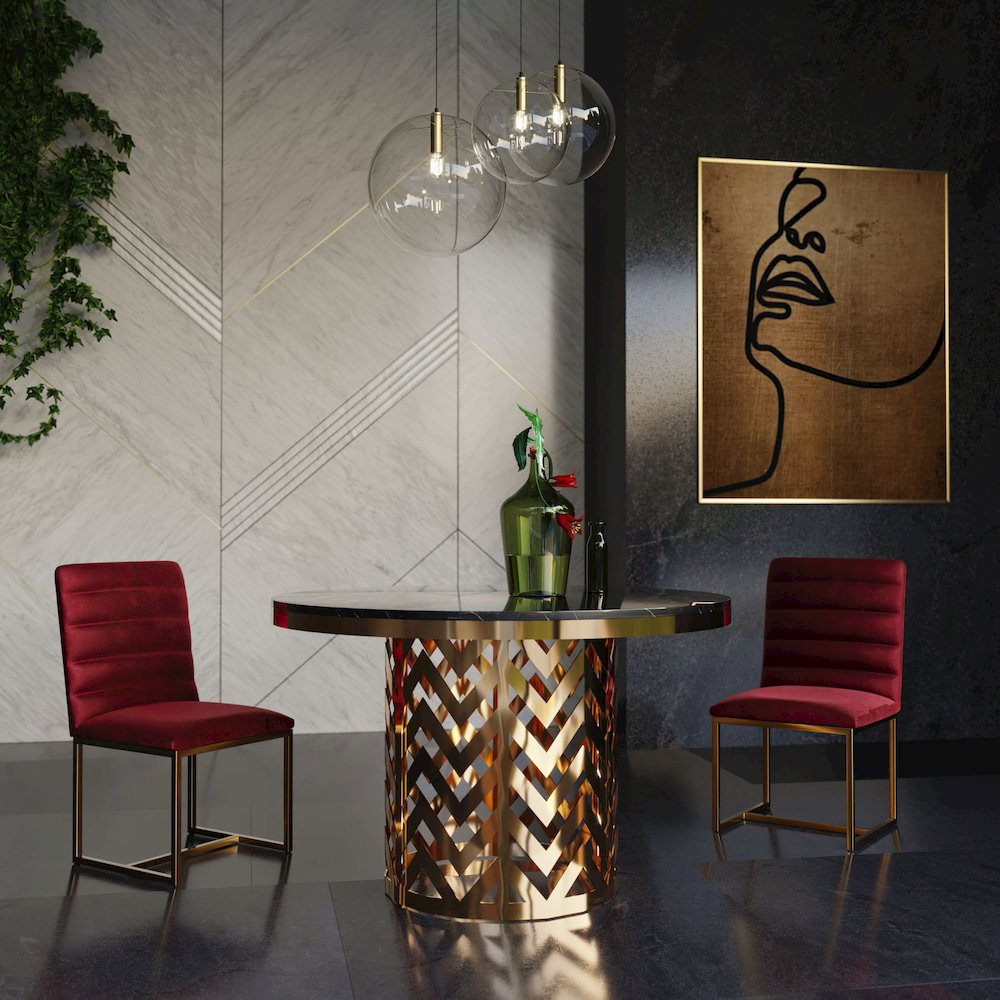 Modrest Kowal - Glam Black Marble Dining Table. Picture 6