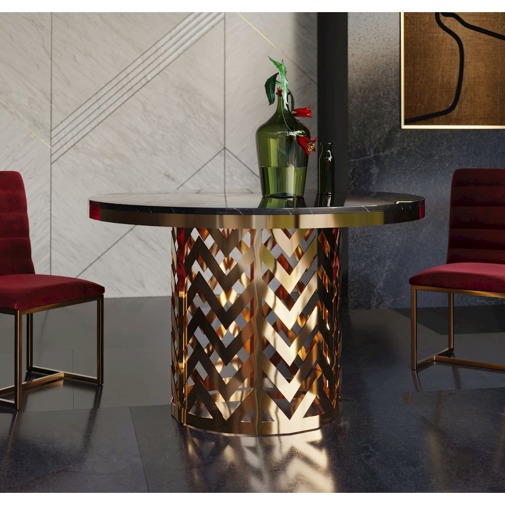 Modrest Kowal - Glam Black Marble Dining Table. Picture 7