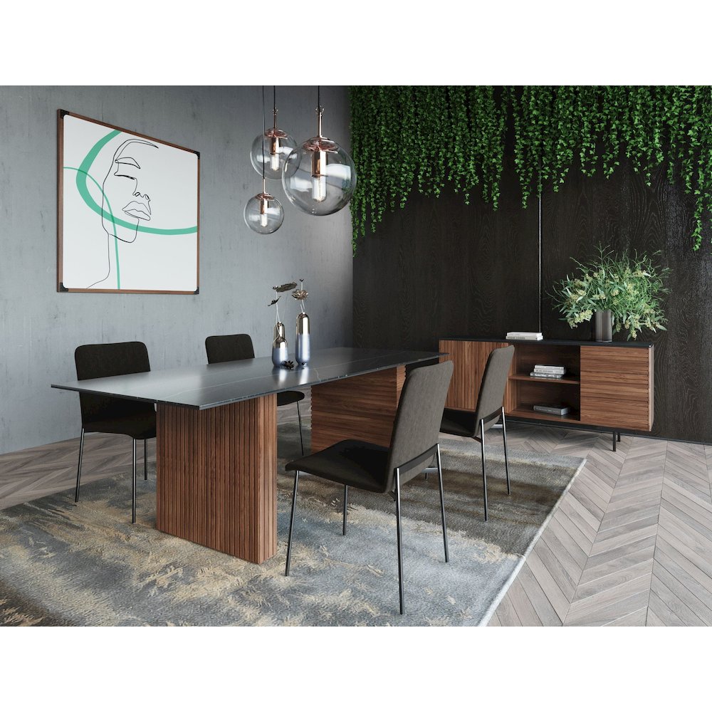 Modrest Maggie - Modern Walnut and Grey Buffet. Picture 6