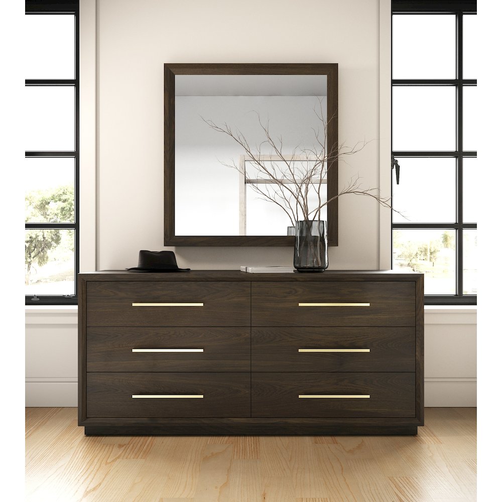 Modrest Manhattan - Contemporary Brown Oak and Gold Dresser. Picture 5