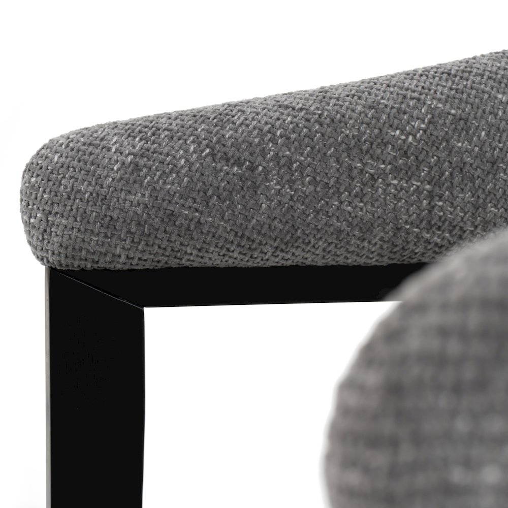 Modrest Maury - Modern Grey Fabric + Black Dining Chair. Picture 7