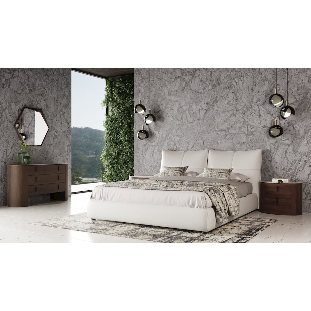 Modrest Patrick - Queen Modern White Bed. Picture 2