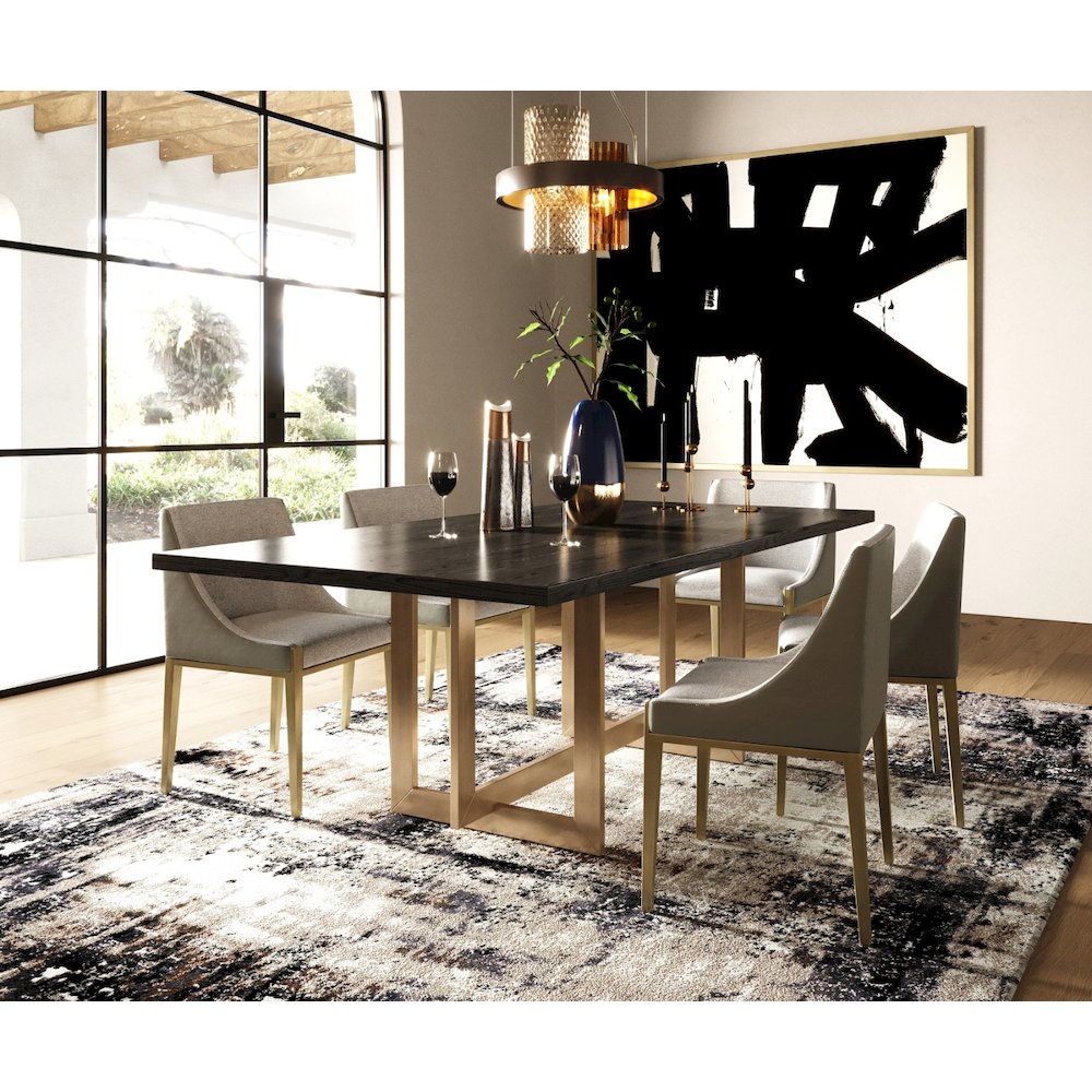 Fairview - Modern Grey and Brass Dining Chair. Picture 2