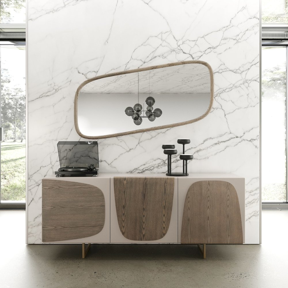 Modrest Wynetta - Modern Grey Ash Buffet Mirror. Picture 6