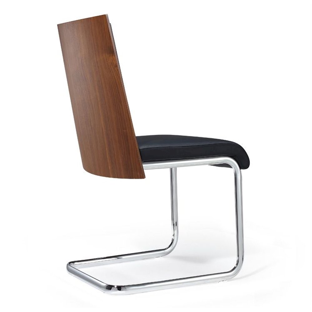 Morgan - Modern Black and Walnut Dining Chair (Set of 2). Picture 4