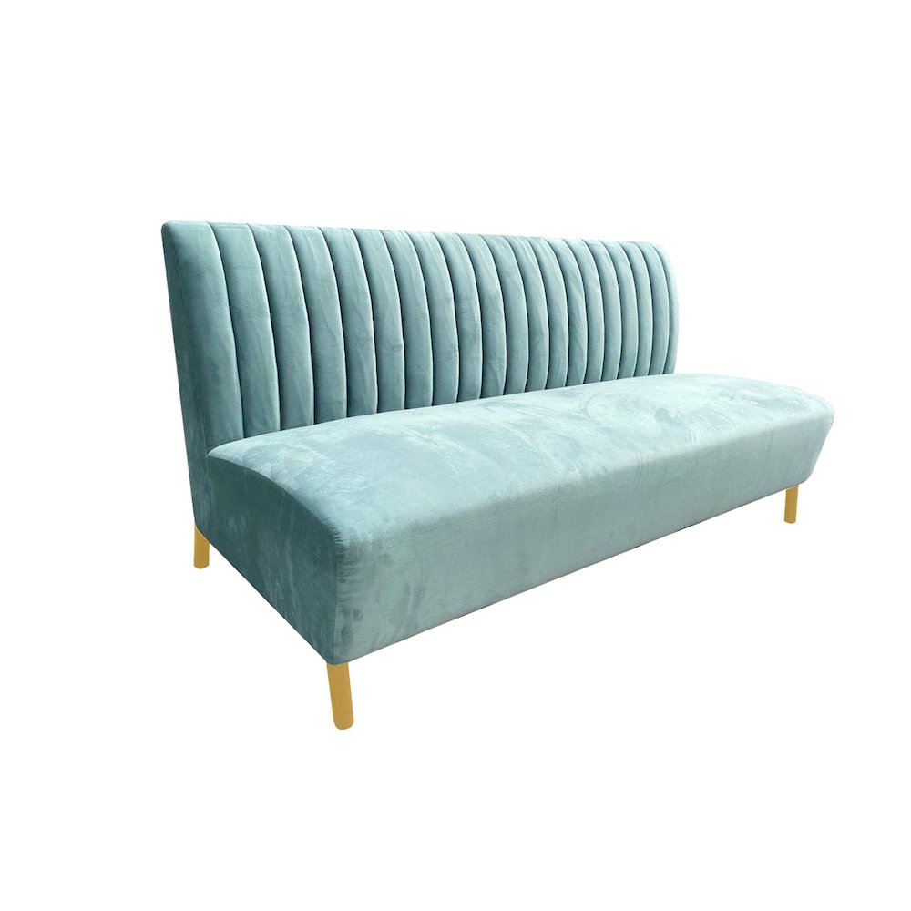 Divani Casa Mosko - Modern Light Green & Gold Fabric Sofa. Picture 1