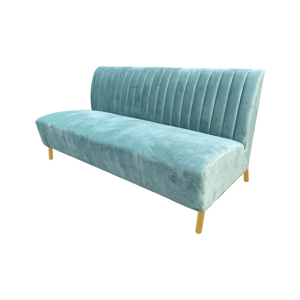 Divani Casa Mosko - Modern Light Green & Gold Fabric Sofa. Picture 2