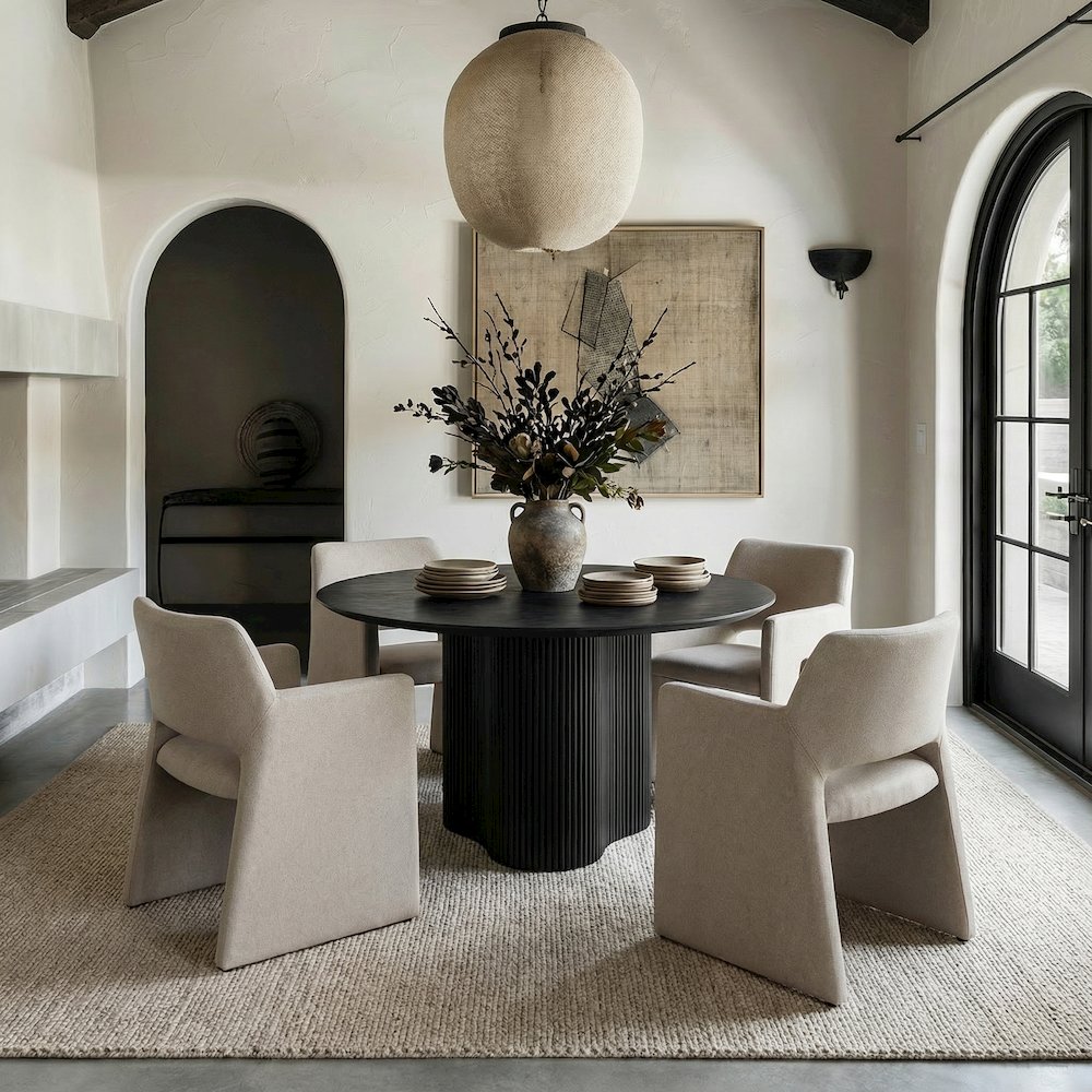 Lasara - Modern Beige Fabric Dining Chair. Picture 9