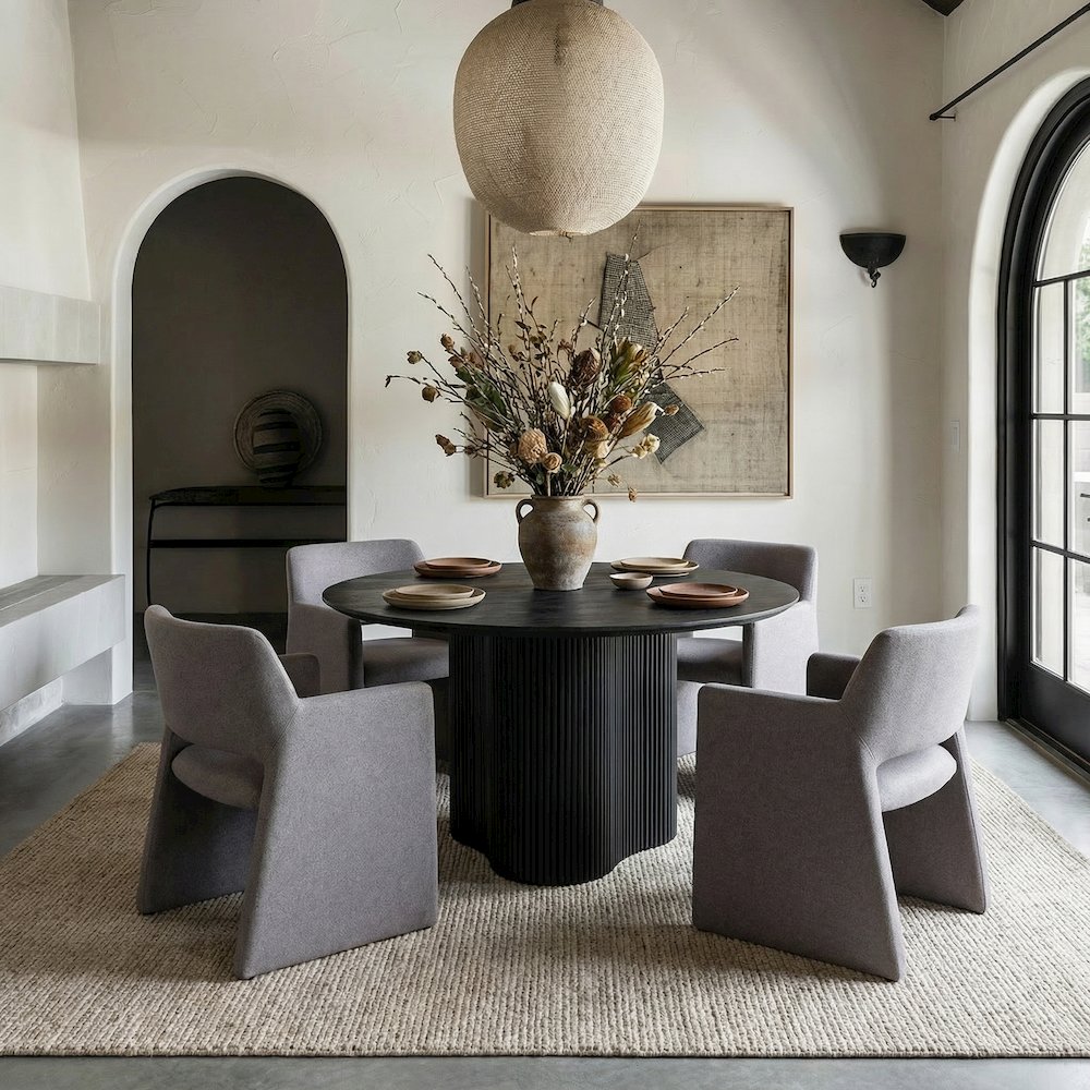 Lasara - Modern Grey Fabric Dining Chair. Picture 8