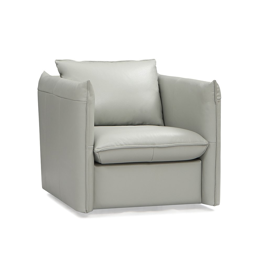 Divani Casa Tamworth Modern Grey Leather Swivel Chair. Picture 3