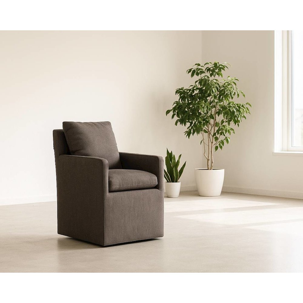 Newcastle - Modern Grey Fabric Dining Chair. Picture 2