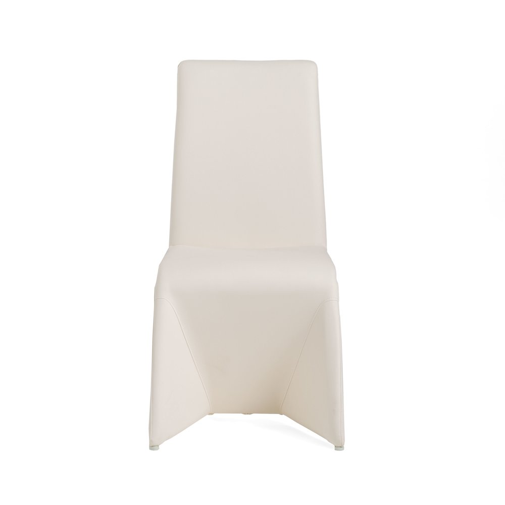 Nisse - Contemporary White Leatherette Dining Chair (Set of 2). Picture 2