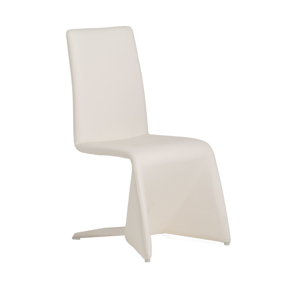 Nisse - Contemporary White Leatherette Dining Chair (Set of 2). Picture 3