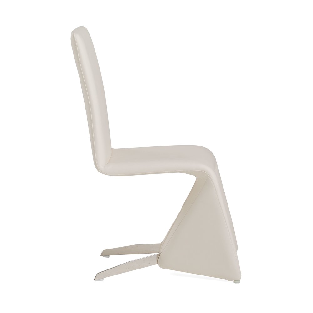 Nisse - Contemporary White Leatherette Dining Chair (Set of 2). Picture 5