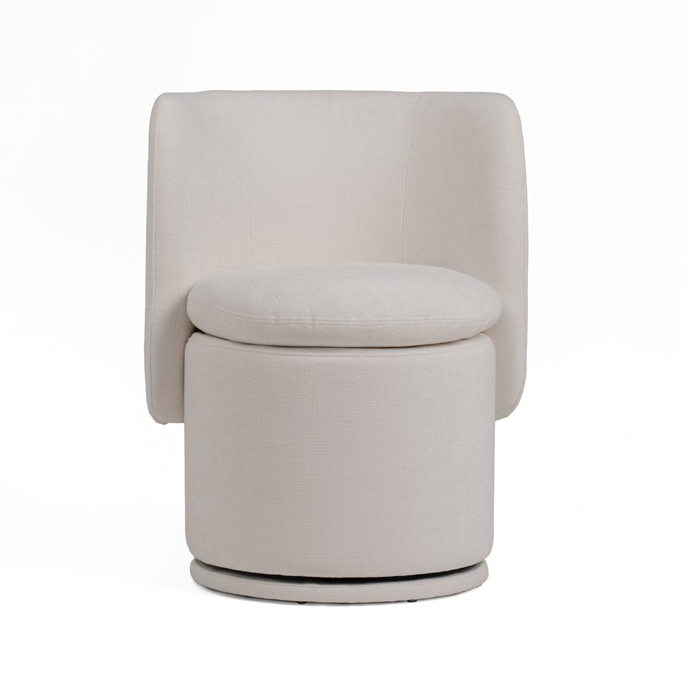 Divani Casa Norris - Modern Ivory Fabric Swivel Dining Chair. Picture 1