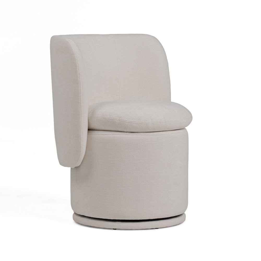 Divani Casa Norris - Modern Ivory Fabric Swivel Dining Chair. Picture 2