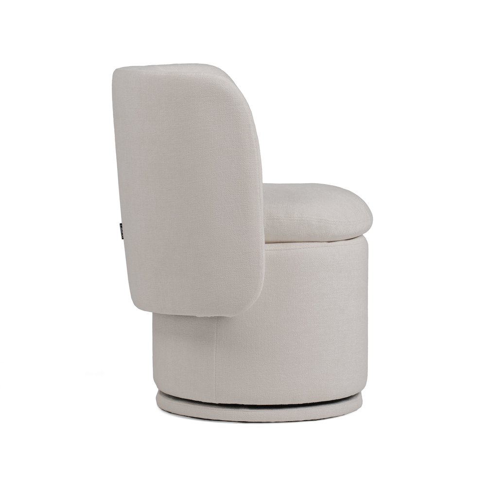 Divani Casa Norris - Modern Ivory Fabric Swivel Dining Chair. Picture 4