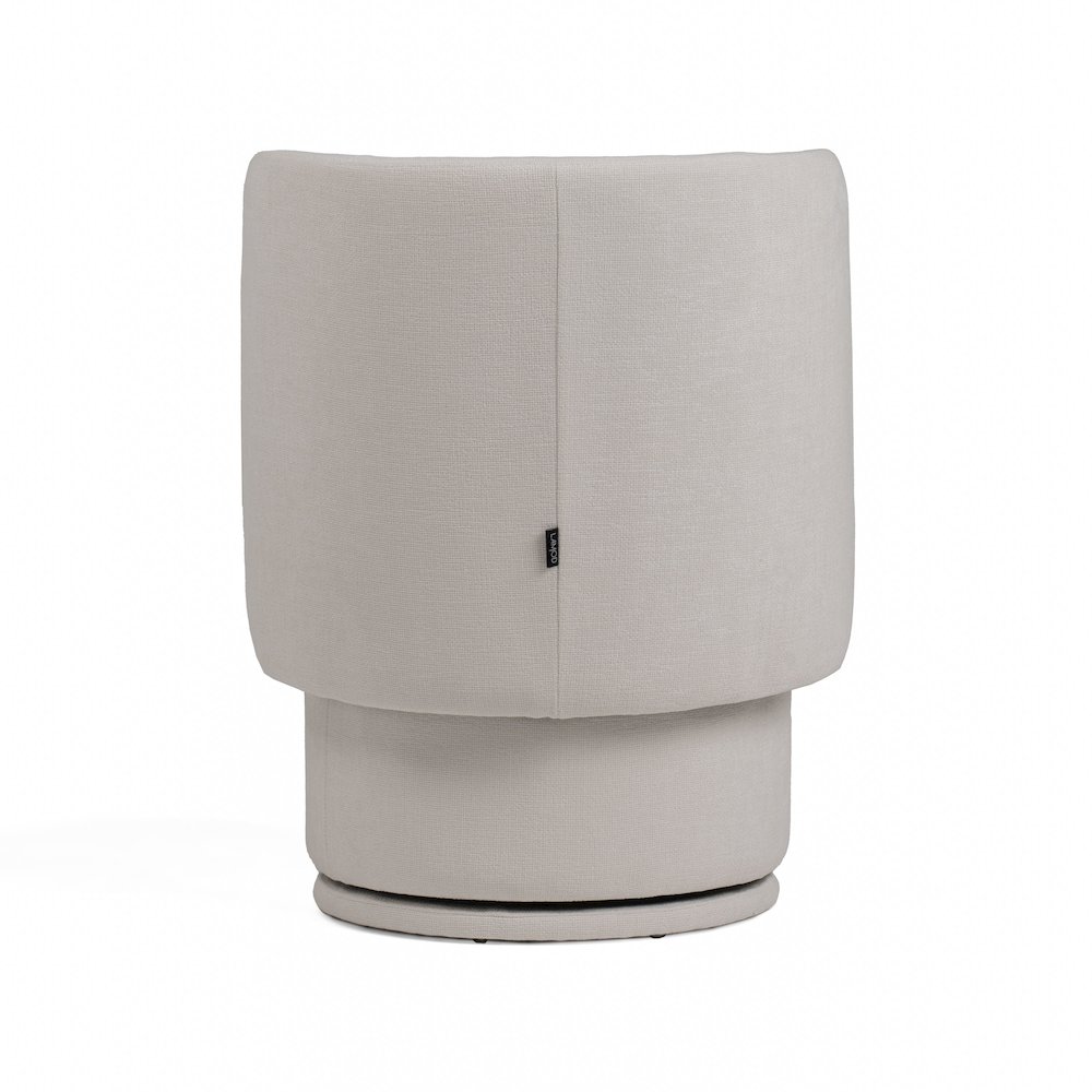 Divani Casa Norris - Modern Ivory Fabric Swivel Dining Chair. Picture 5