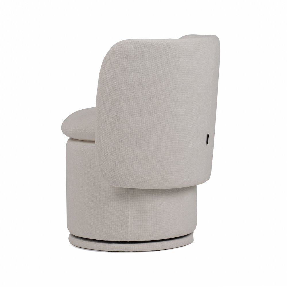 Divani Casa Norris - Modern Ivory Fabric Swivel Dining Chair. Picture 6