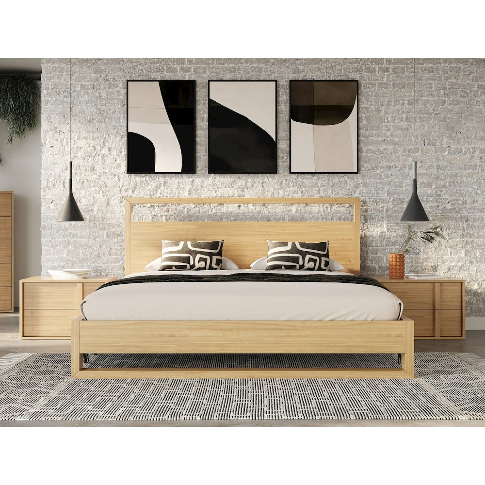 Nova Domus Berlin - Modern Natural Oak Queen Bed. Picture 2