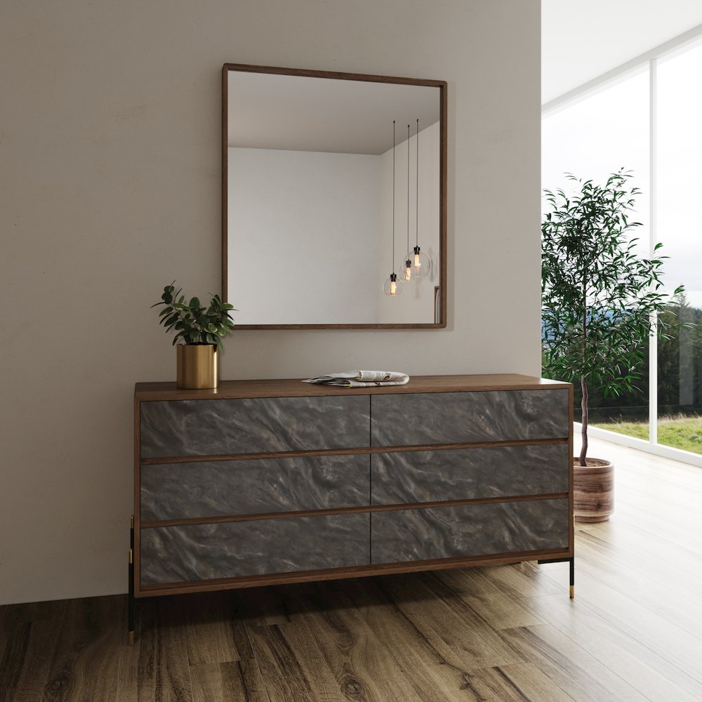 Nova Domus Metcalf - Mid-Century Walnut Mirror. Picture 2