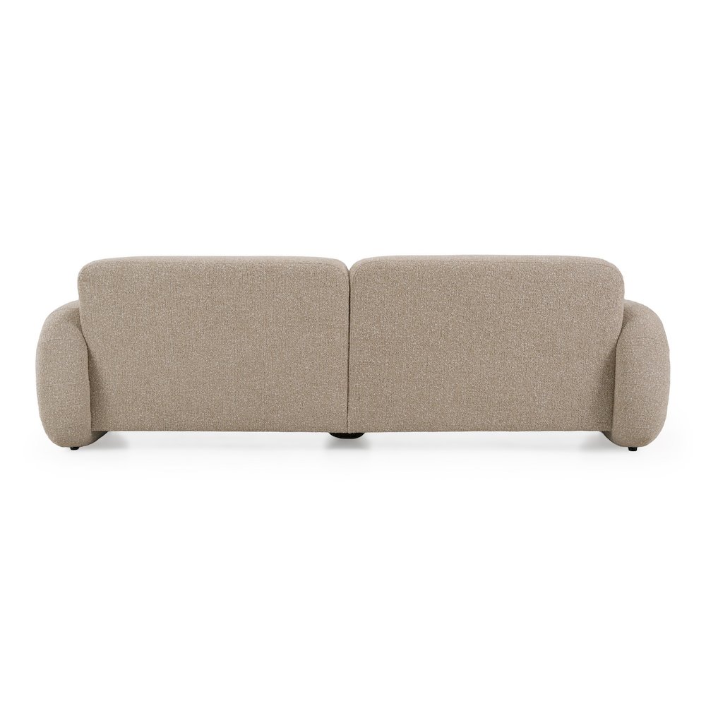 Odette - Modern Beige Fabric + White Burl Sofa. Picture 8