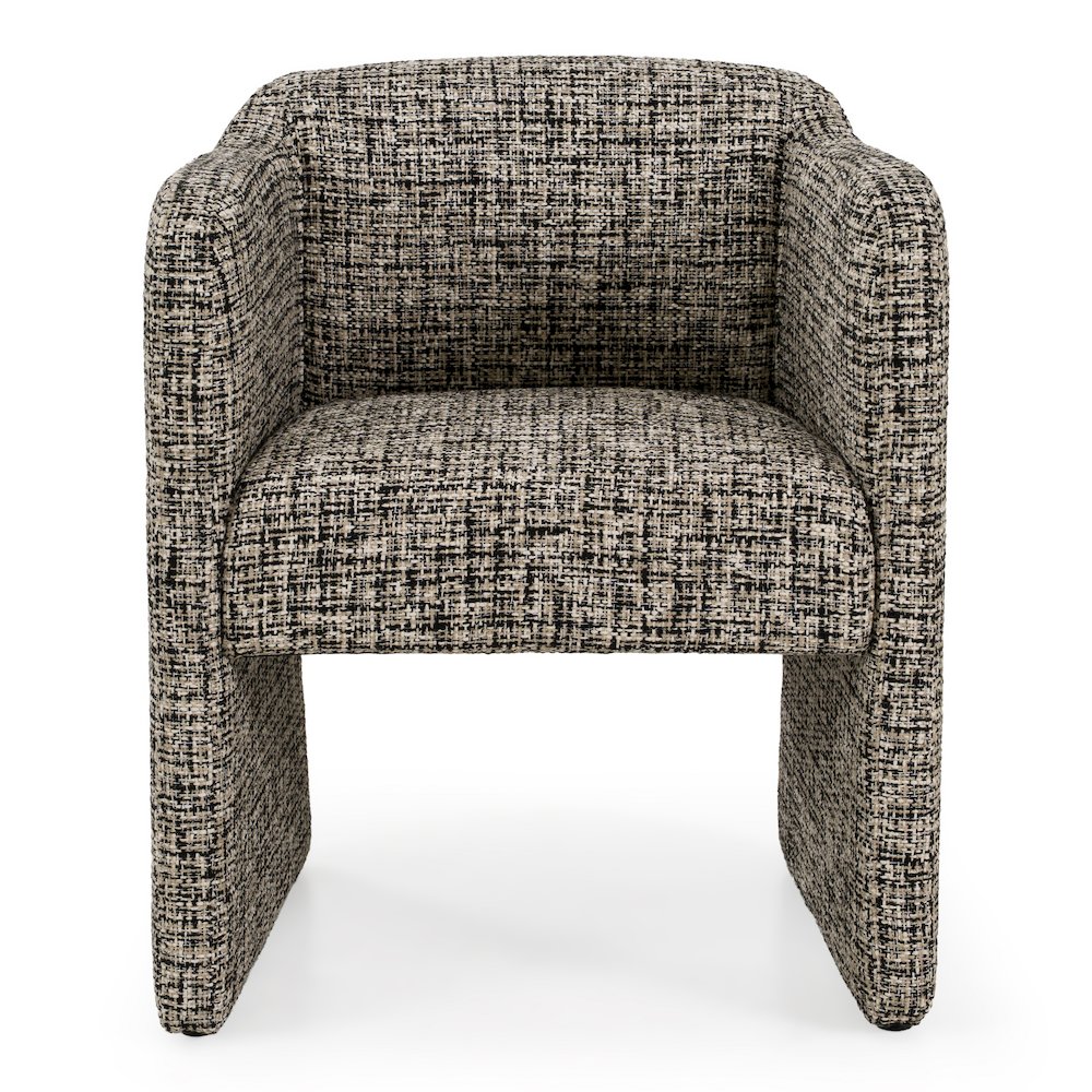Oldford - Modern Beige + Black Fabric Dining Chair. Picture 1