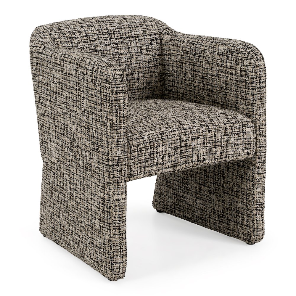 Oldford - Modern Beige + Black Fabric Dining Chair. Picture 2