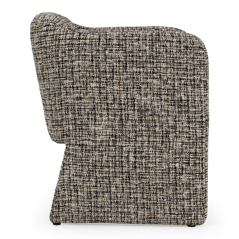 Oldford - Modern Beige + Black Fabric Dining Chair. Picture 3