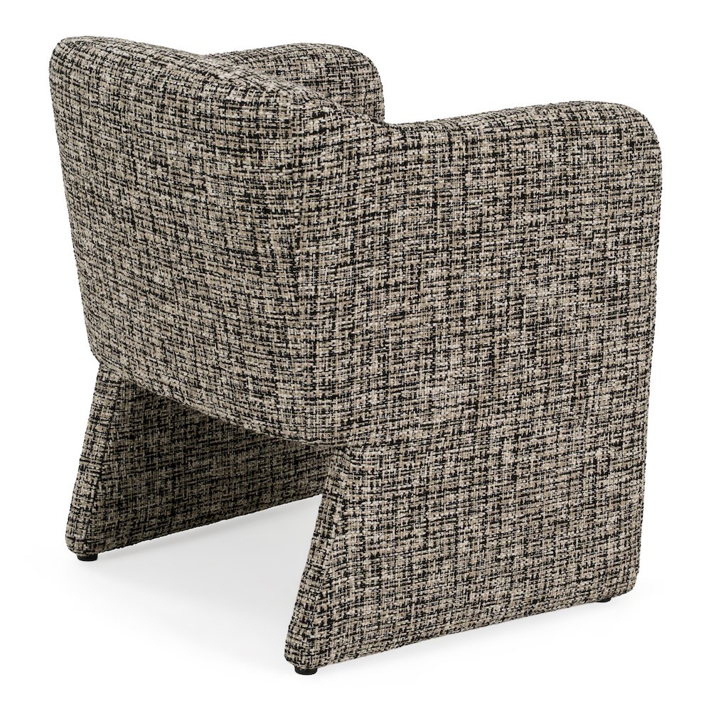 Oldford - Modern Beige + Black Fabric Dining Chair. Picture 4