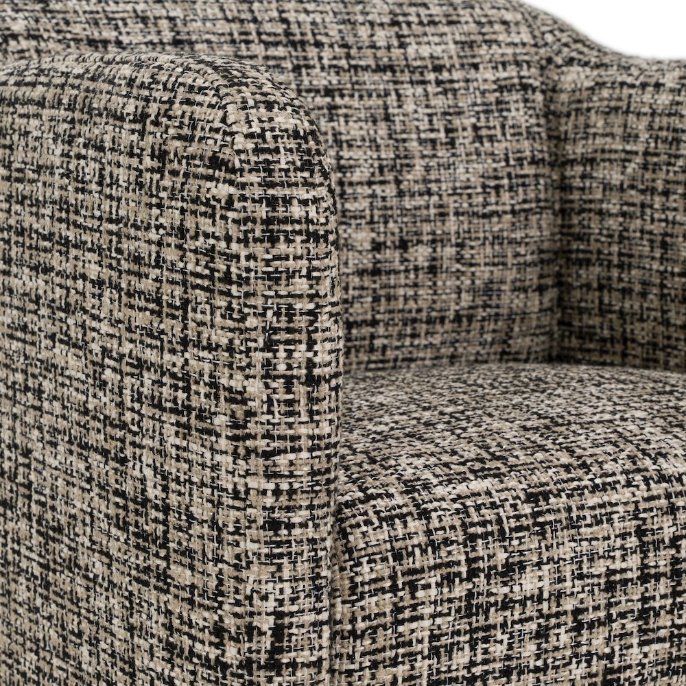 Oldford - Modern Beige + Black Fabric Dining Chair. Picture 6