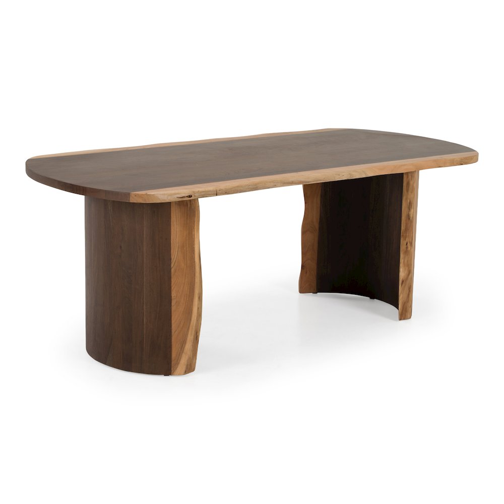Orville - Modern Live Edge Acacia Dining Table. Picture 6