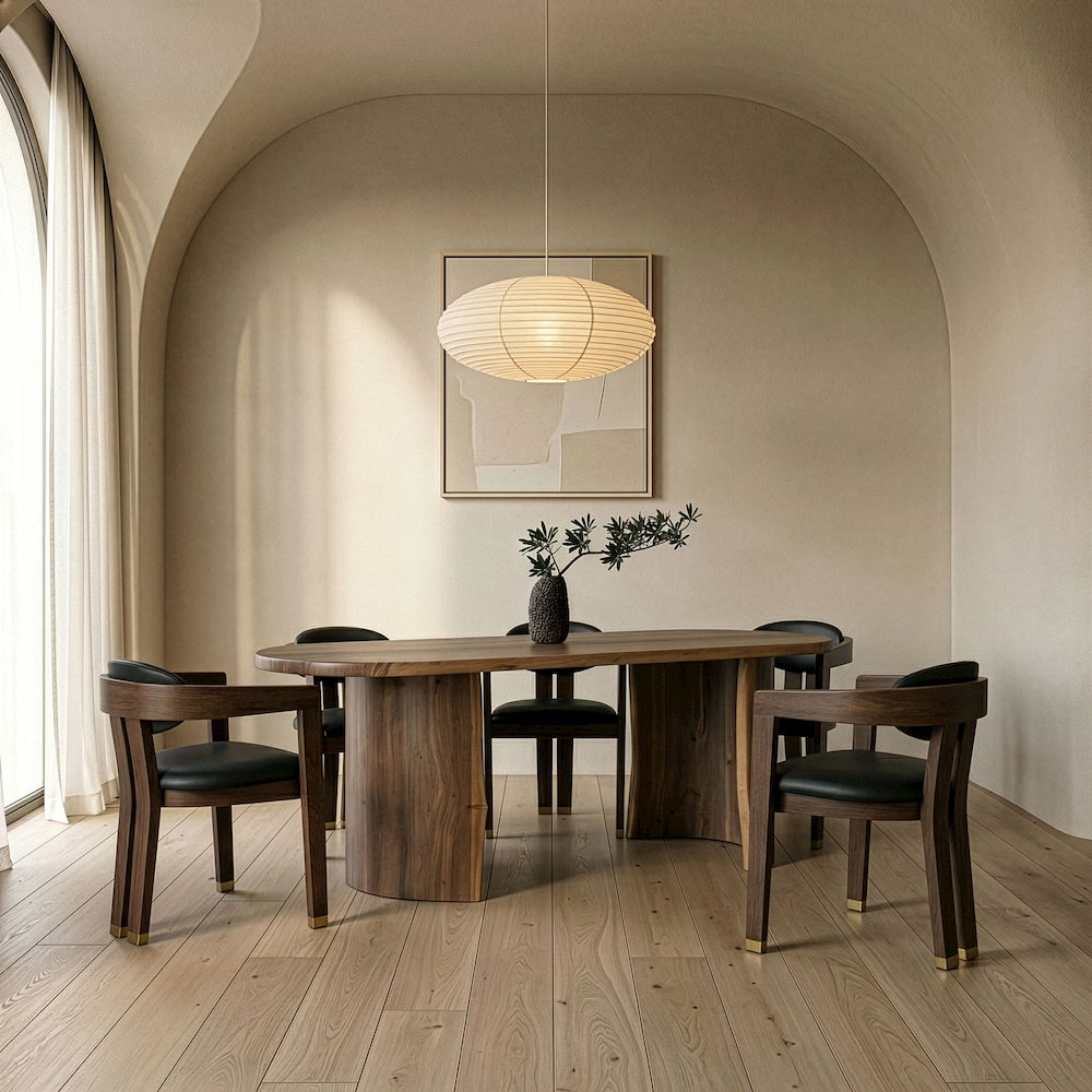 Orville - Modern Live Edge Acacia Dining Table. Picture 4