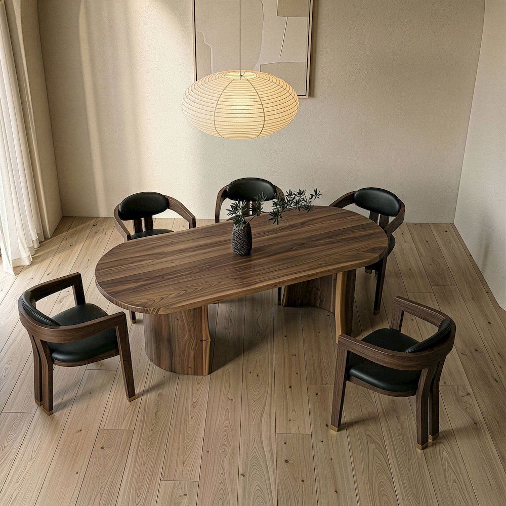 Orville - Modern Live Edge Acacia Dining Table. Picture 2