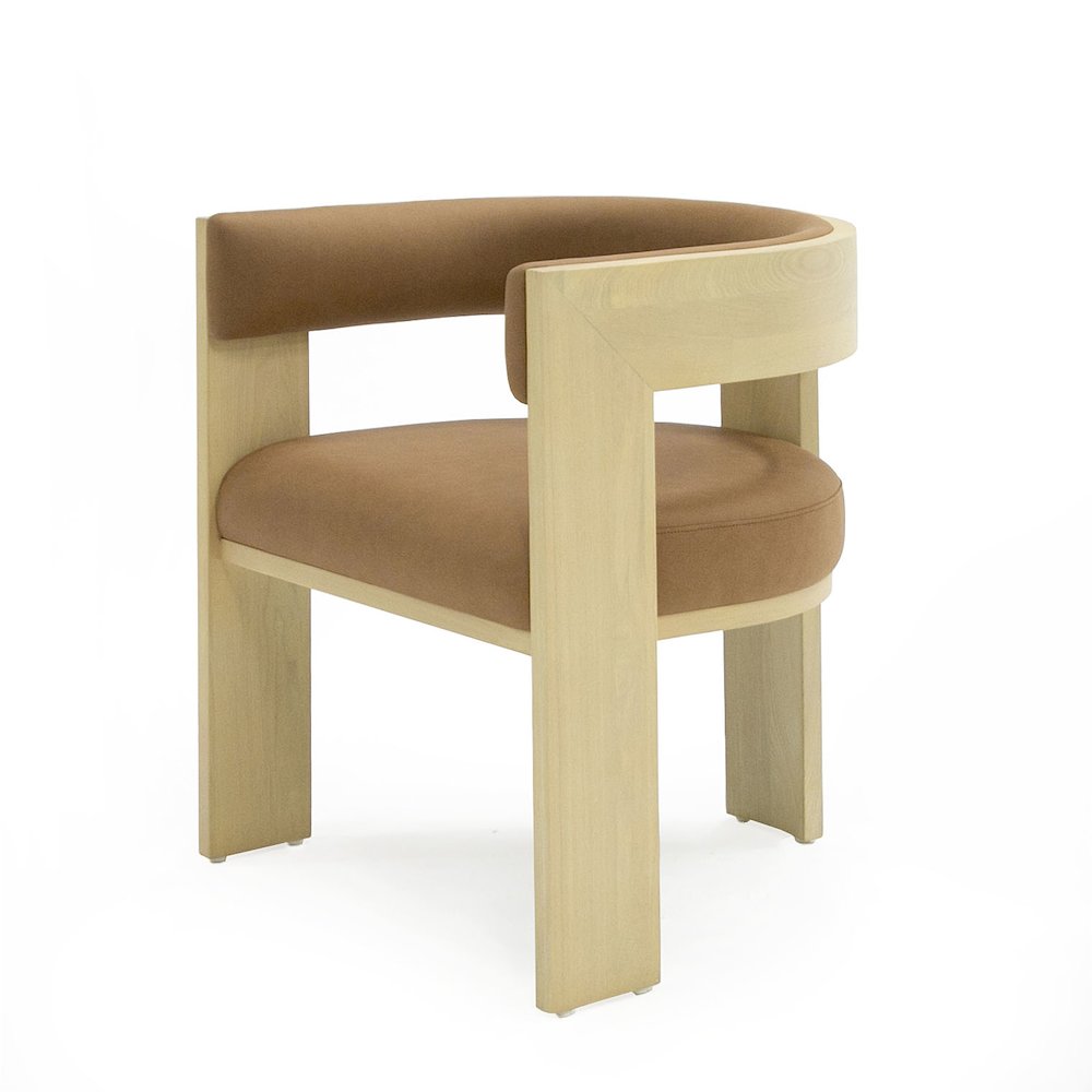 Nova Domus Osaka - Modern Natural Ash + Rust Fabric Dining Chair. Picture 1