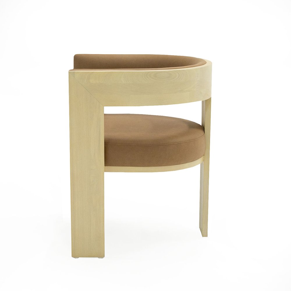Nova Domus Osaka - Modern Natural Ash + Rust Fabric Dining Chair. Picture 3