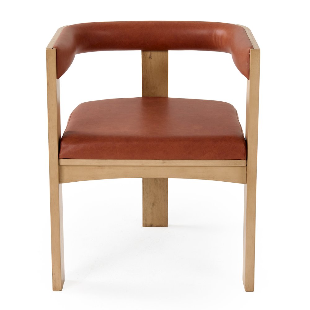 Nova Domus Oshana - Modern Rust Leatherette + White Oak Dining Chair. Picture 1