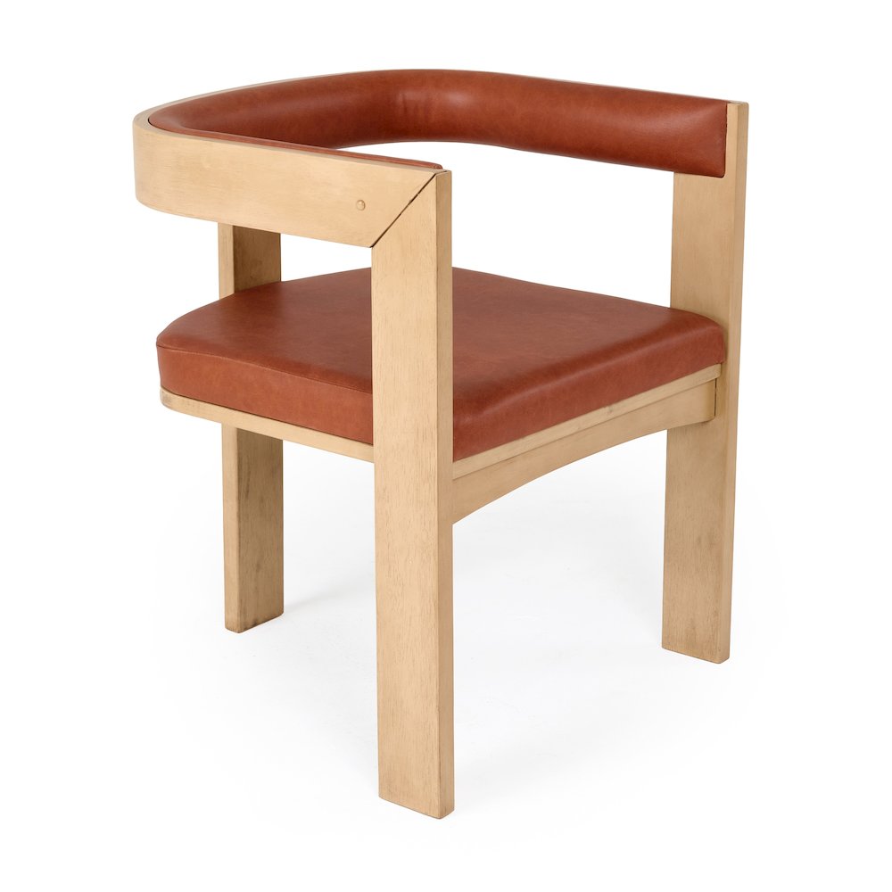 Nova Domus Oshana - Modern Rust Leatherette + White Oak Dining Chair. Picture 2